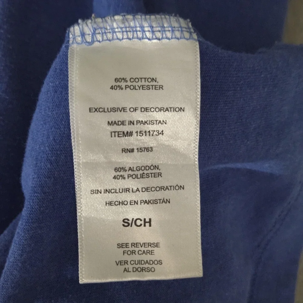 Champion Shirt Mens Small Blue Big Logo Graphic Tagless Tee Top Crewneck - Picture 8 of 8